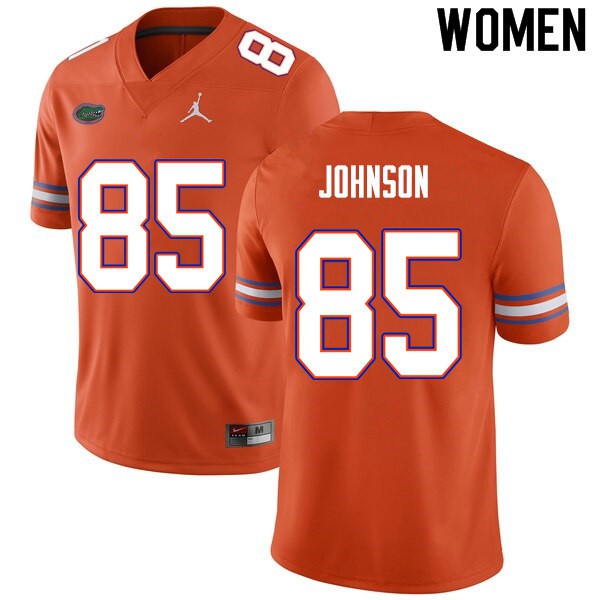 Women #85 Kevin Johnson Florida Gators College Football Jersey Orange